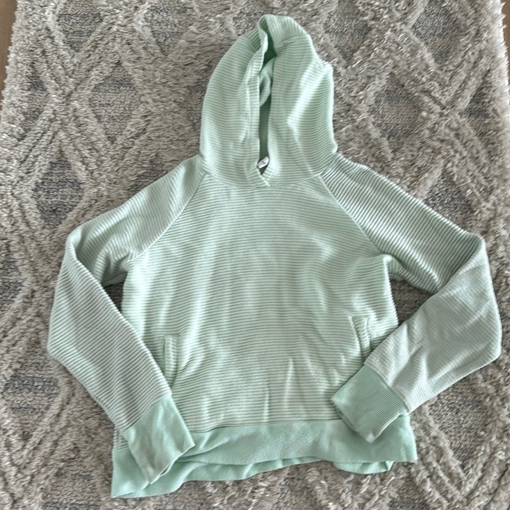 Athleta Green Ribbed Hoodie